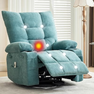 360 Degree Swivel Rocking Single Sofa with Cup Holders