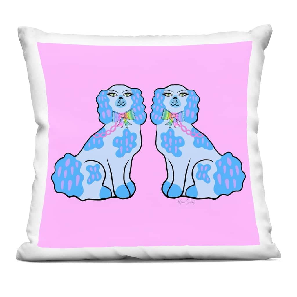 Stupell Blue Posh Poodles Decorative Printed Throw Pillow Design by Katie Conley