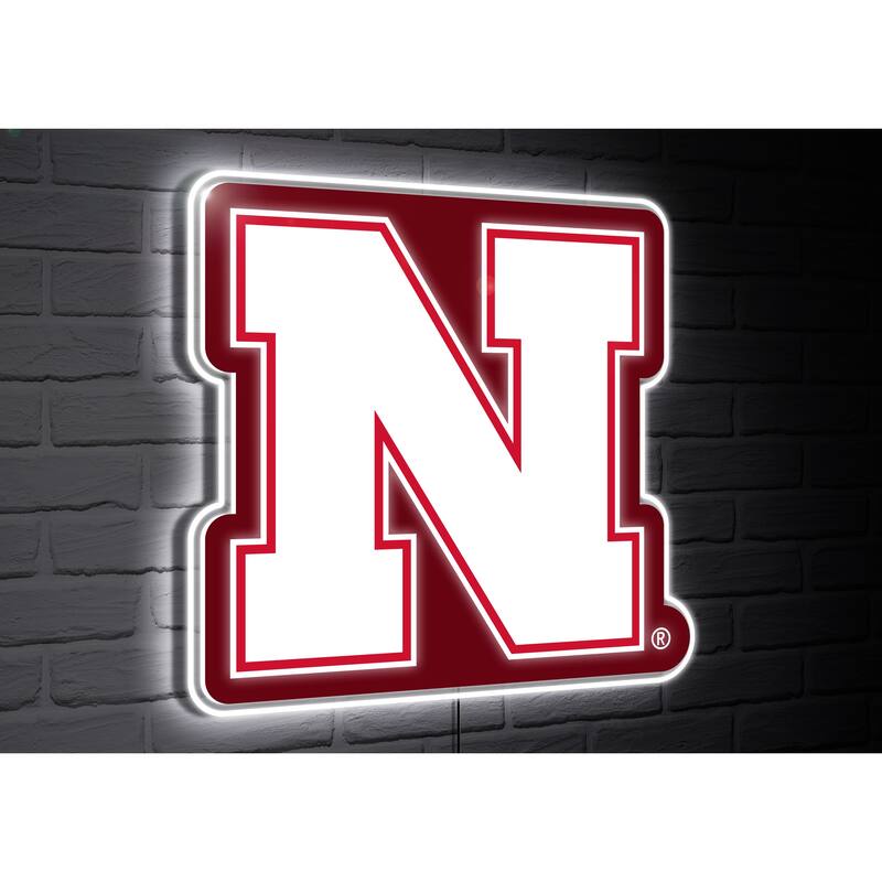 Nebraska Cornhuskers Team Logo LED Wall Decor Lighted Sign