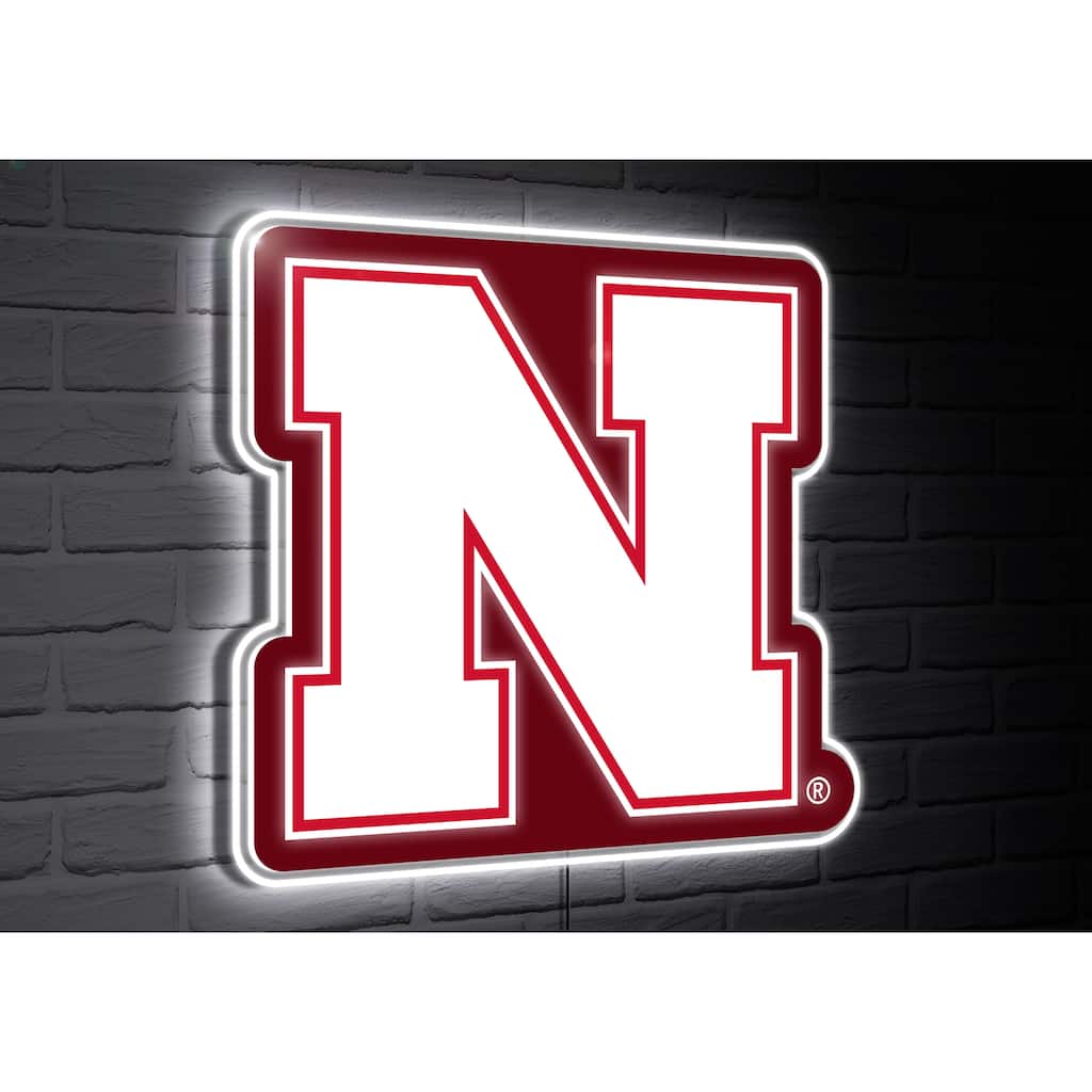 Nebraska Cornhuskers Team Logo LED Wall Decor Lighted Sign