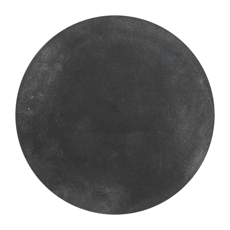 21" Modern Black Aluminum Round Side End Table with Gold Pedestal Base for Living Room - 20.5”H x 19”L x 19”W