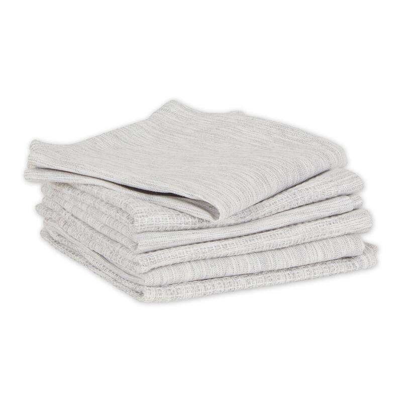 Assorted Sage And Off-White Recycled Cotton Dishcloth (Set of 6) 12x12