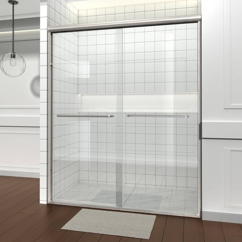 i-Homare 56-60 in. W x 72 in. H Semi-Frameless Bypass Sliding Shower Door