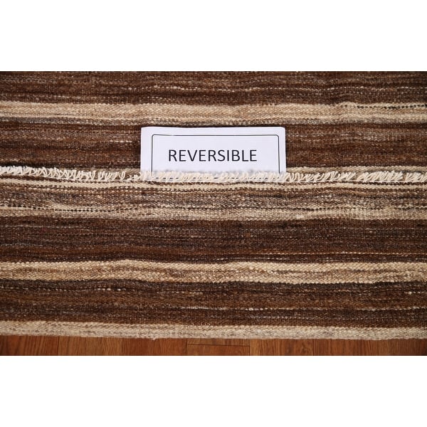 Earth Tone Kilim Modern Rug Flat-weave Oriental Wool Carpet - 2'3" x 4'2"