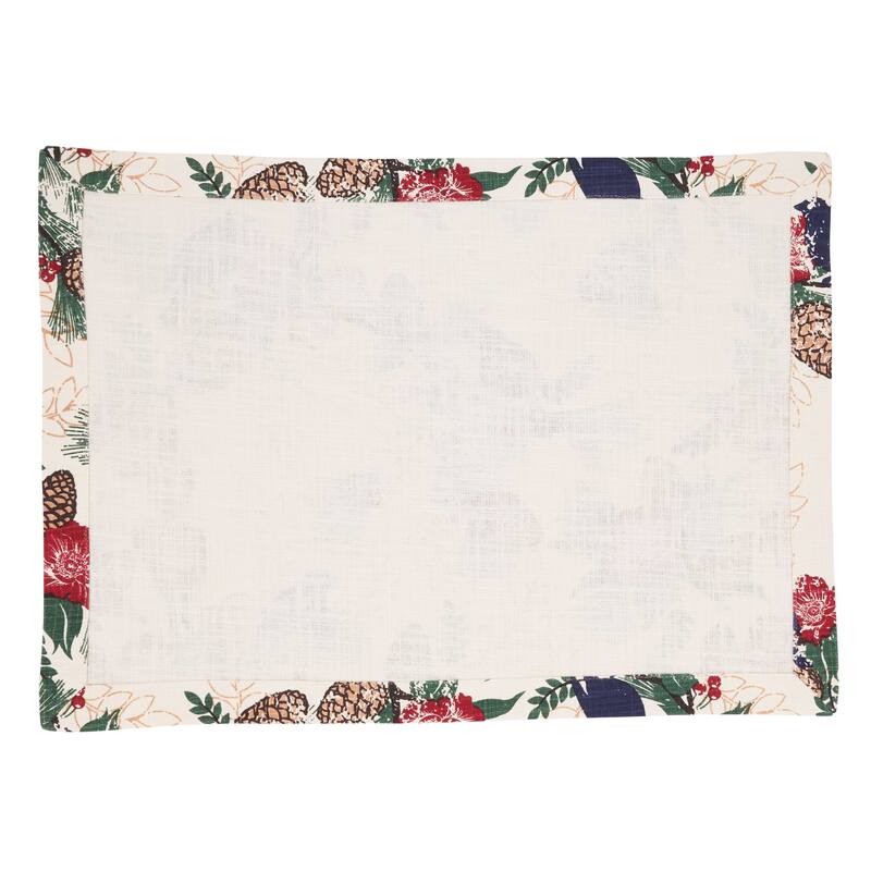 Table Placemats With Pinecones and Birds Design (Set of 4)