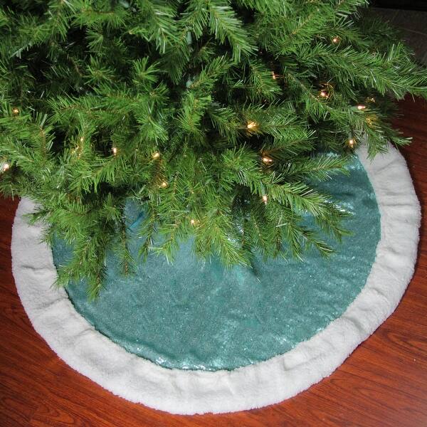 Shop 47 Mint Green Paillette Sequins Christmas Tree Skirt On