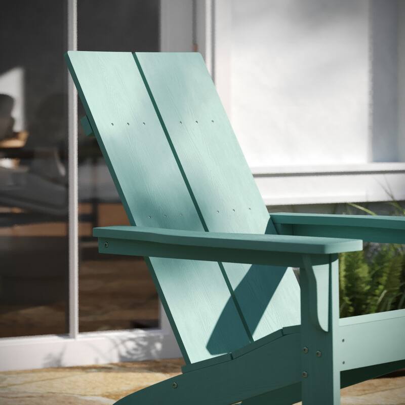 Indoor/Outdoor modern 2-Slat Adirondack Poly Resin Rockers - Set of 2