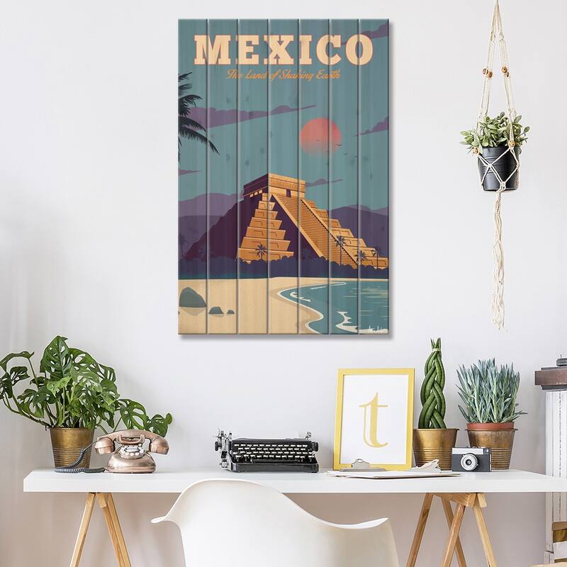 Mexico Print On Wood by IdeaStorm Studios - Multi-Color