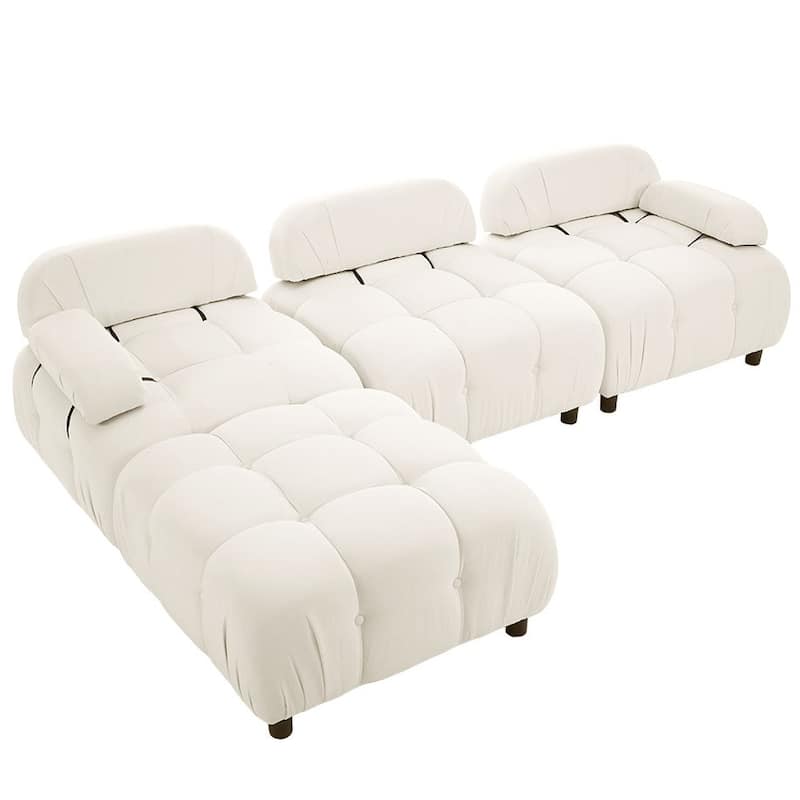 Upholstery Modular Convertible Sectional Sofa, L-Shaped Couch with Reversible Chaise