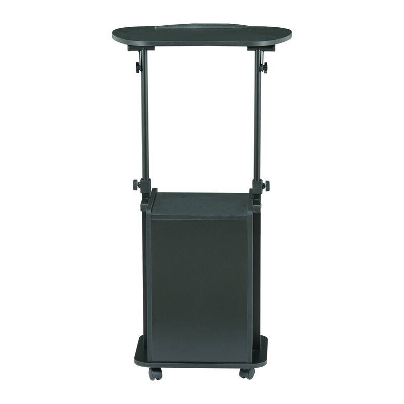 Rolling Laptop Cart Sit-to-Stand with Adjustable Height & Storage