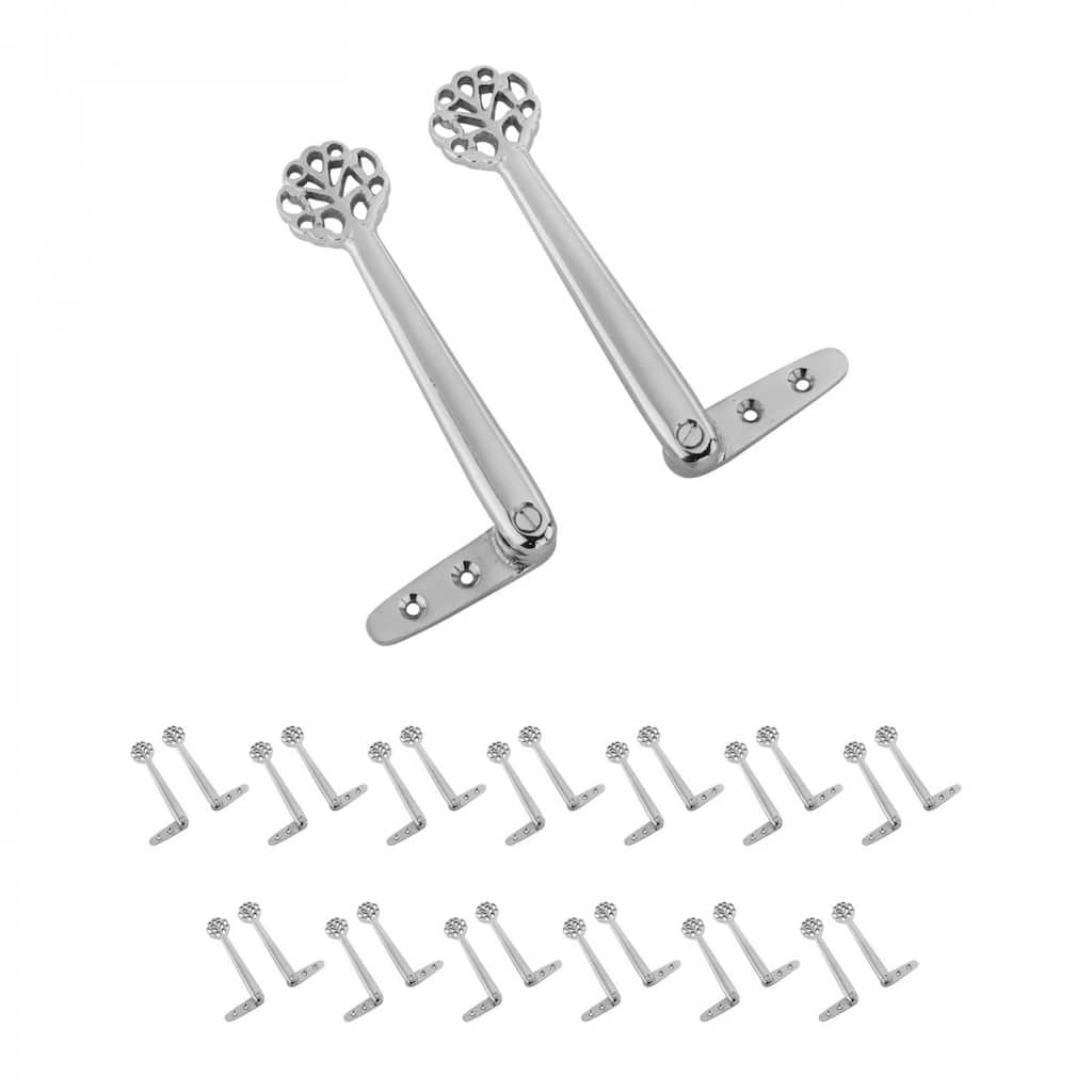 Solid Brass Carpet Arm Stair Holder Pair Lifetime Chrome Finish (Set of 13)