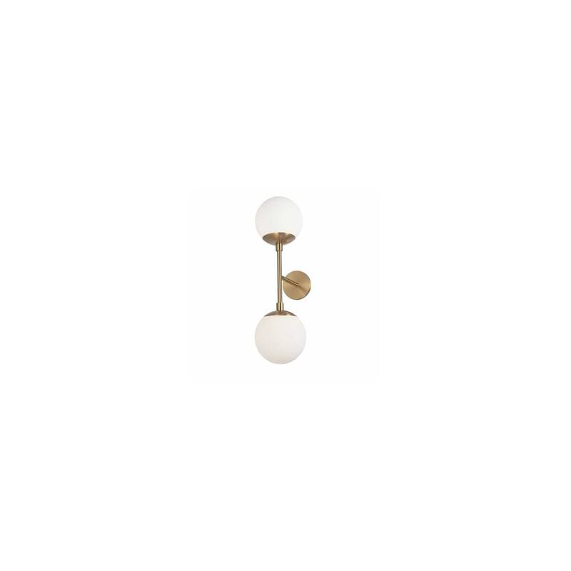 2 Light Wall Sconce - Polished Chrome & White Glass - Modern Wall Lighting for Home Decor - 10.25