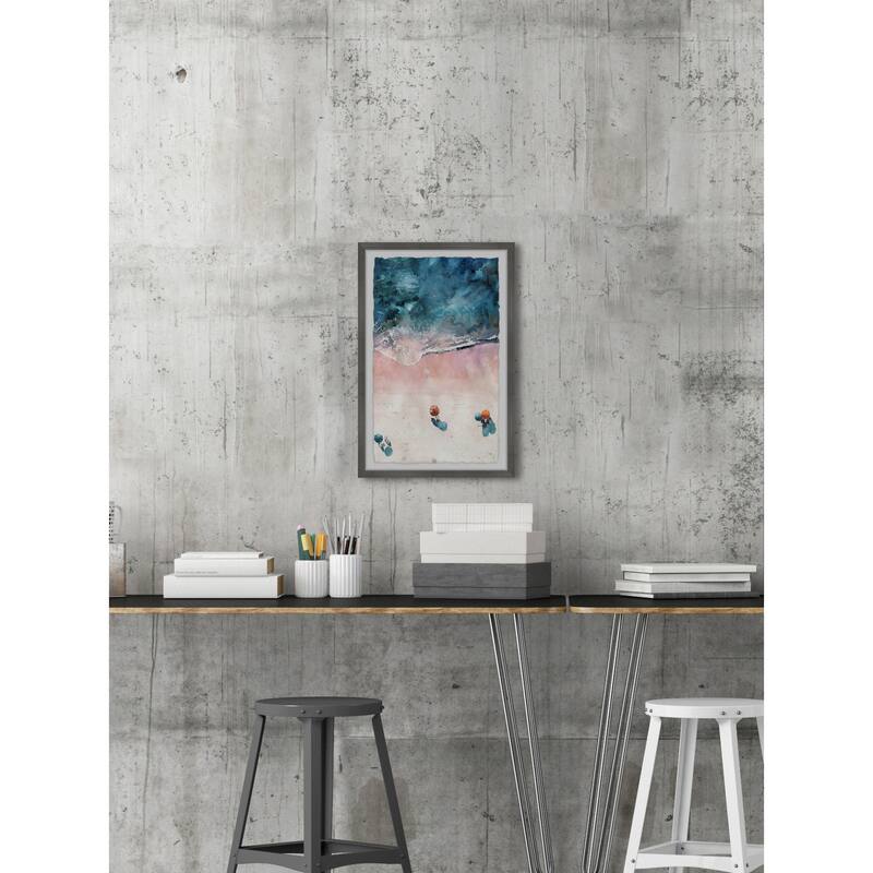 Beach Painting Print - Coastal Wall Art Decor - Ocean Scene Home Decor - Framed Picture for Living Room