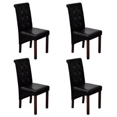 Dining Chairs 4 pcs Black Faux Leather
