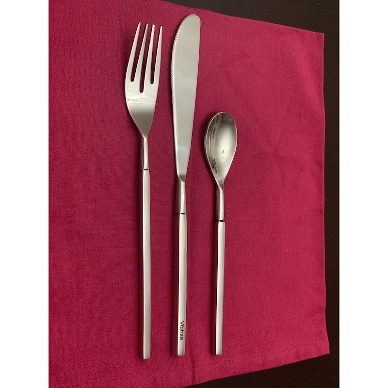 Vibhsa 18-PC Flatware Set (Dinner Knife, Dinner Fork, Dessert Spoon)