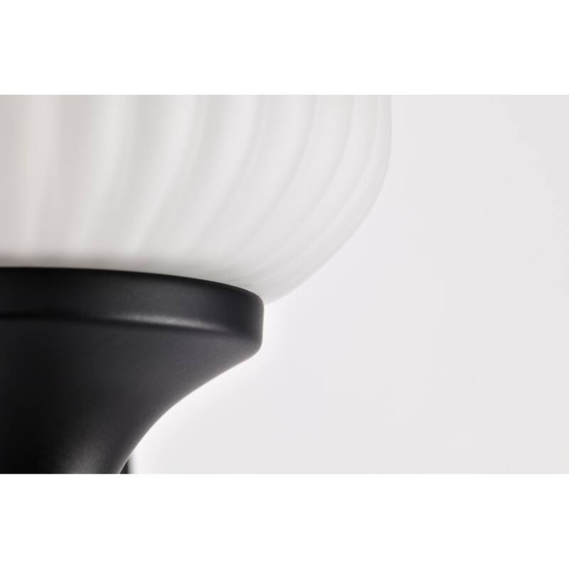 Solara 1 Light Wall Sconce Matte Black Finish Frosted Ribbed Glass - Matte Black