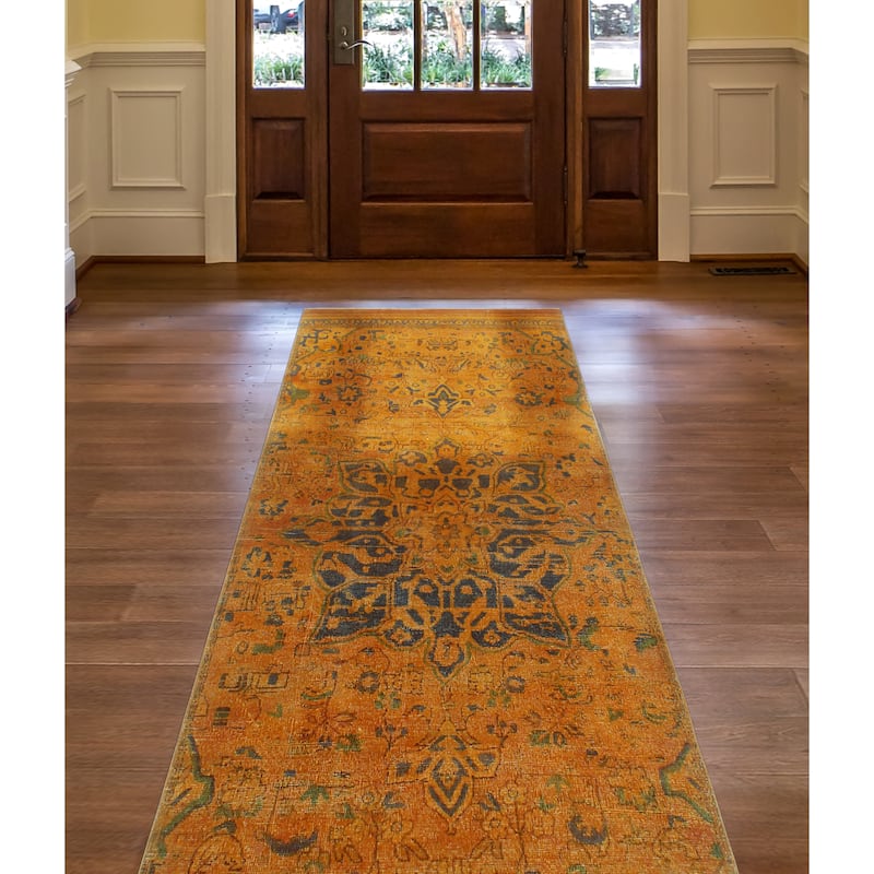 Vintage Overdyed Betania Rust/Blue Runner - 3'11" x 10'6"
