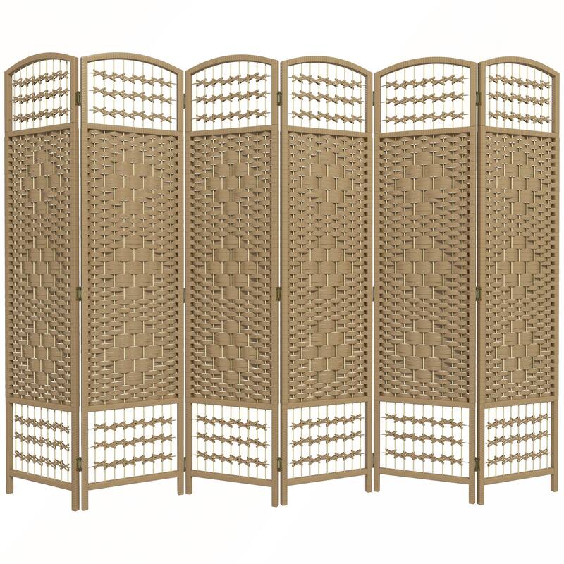 Freestanding Wave Fiber Partition Folding Privacy Screen for Home and Office