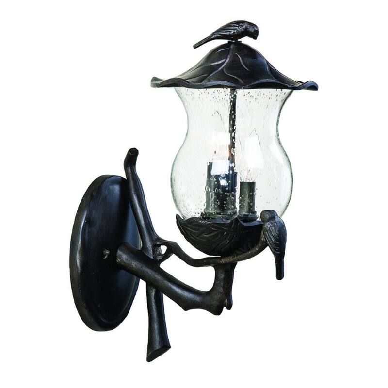 Black Aluminum Outdoor Wall Light with Clear Glass 3 Light Hardwired - 13.25” x 10” x 20” (D x W x H)