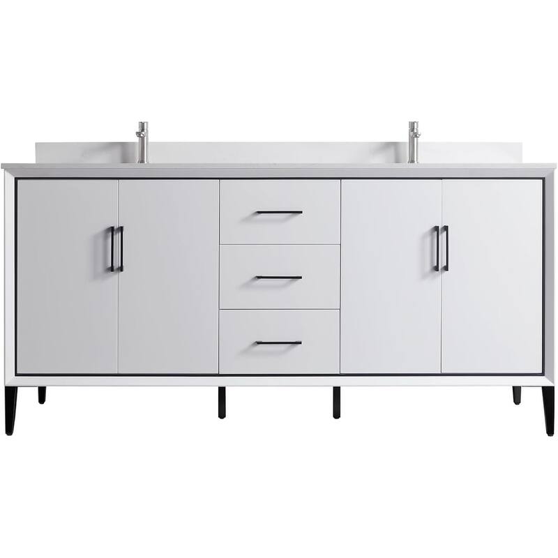 VSD Freestanding Shaker Bathroom Vanity with Cultured Marble Sink