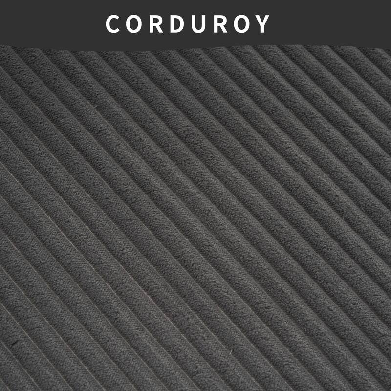 LY-023 COMPRESSION SOFA: Combining chaise longue with 3-seater, Corduroy Fabric, full sponge compression sofa,combined s
