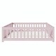 preview thumbnail 27 of 69, Queen Size Floor Bed with Fence, Door, Rubber Wood Frame & Safety Guardrails