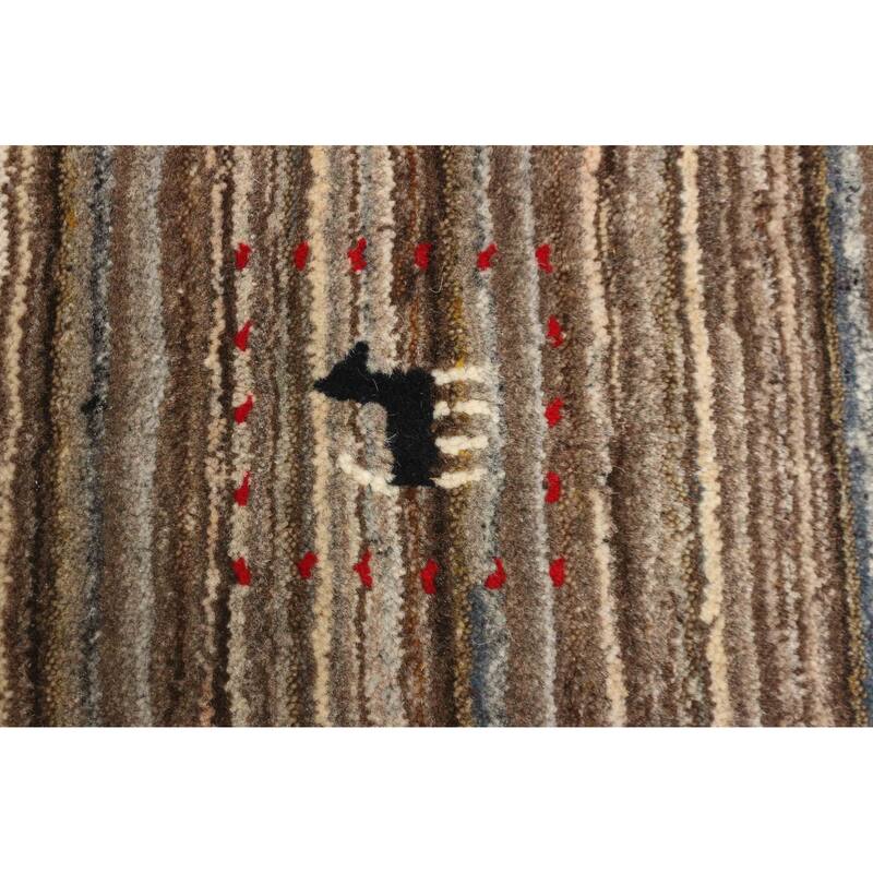 ECARPETGALLERY Hand Loomed Kashkuli Gabbeh Brown Wool Rug - 3'1 x 4'8