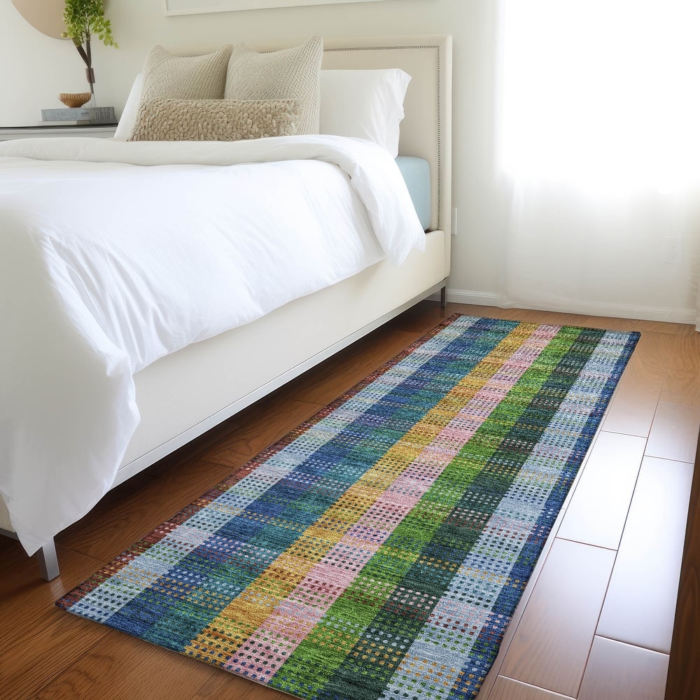 Premium Washable Super Soft Modern Plaid Mayfield Rug