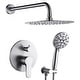 preview thumbnail 1 of 74, WOWOW Wall Mount 9-Spray Shower Faucet with Handshower 10" - Brushed Nickel