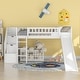 preview thumbnail 16 of 28, Multifunctional and Fun Design Loft Bed with Slide, Stairway and Guardrails,Twin Size White
