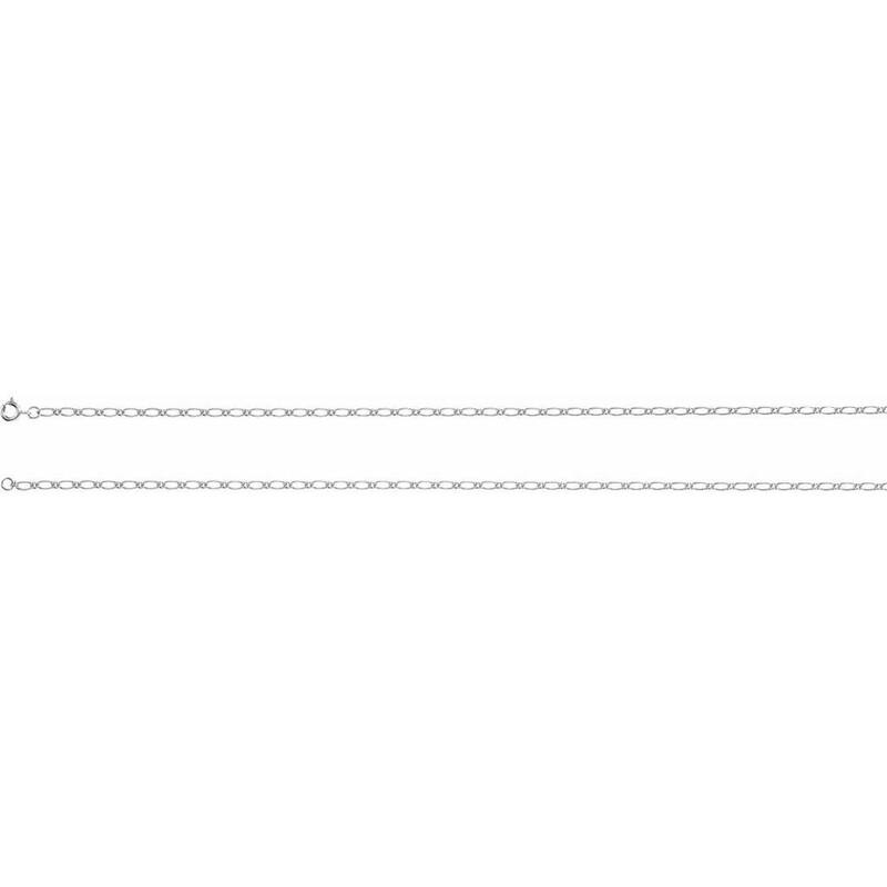 Curata 14k White Gold 1.5mm Figaro Chain Necklace (Spring-ring)