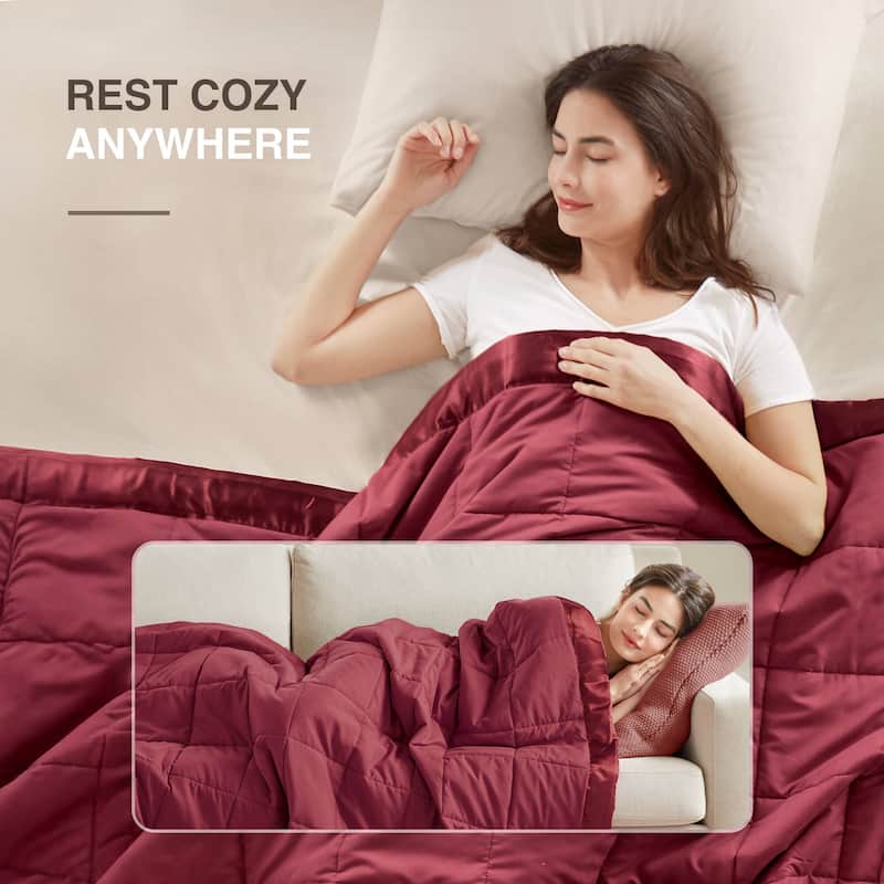 Madison Park Prospect Lightweight Down Alternative Blanket with Satin Trim