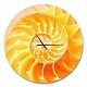 preview thumbnail 2 of 8, Designart 'Yellow Nautilus Shell' Oversized Coastal Wall CLock