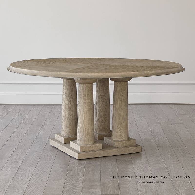 Titian Dining Table-Grey Sandblasted Oak-60" Top - Grey