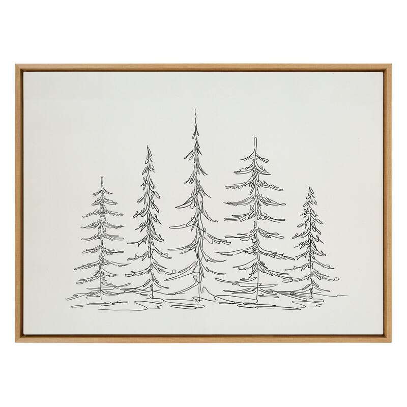 Kate and Laurel Sylvie Trees Canvas by The Creative Bunch Studio