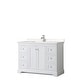 preview thumbnail 12 of 58, Avery 48 Inch Single Vanity, Cultured Marble Top White, Chrome Trim, Carrara Cultured Marble Top