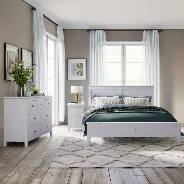grey bed with white dresser 3-Pieces Bedroom Sets, Full Size Wood Platform Nightstand and Storage - Bed Bath & Beyond 09-26-affiliate-promo-exclude