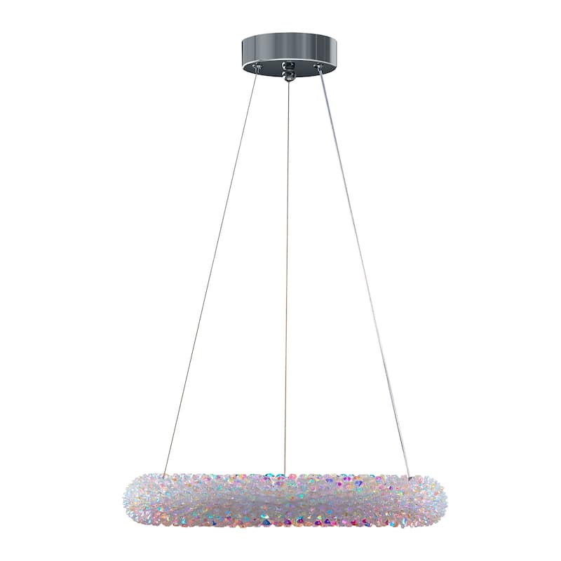 Crystal Chandelier Ceiling Pendant Light Fixture - 15.7"