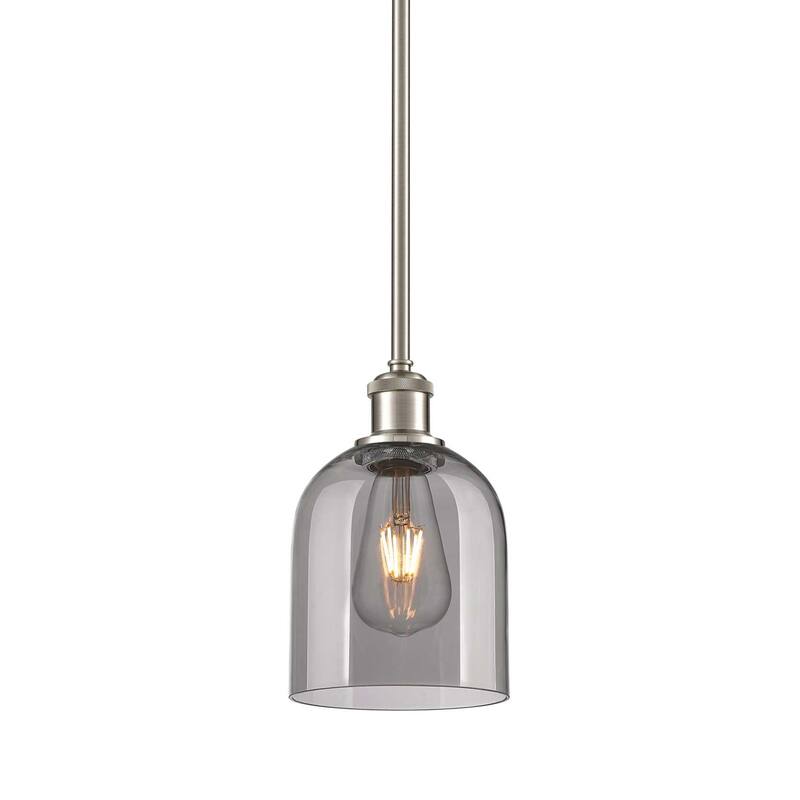 Innovations Lighting 516-1S-10-6 Bella Pendant Bella 6" Wide Mini - Brushed Satin Nickel / Light Smoke