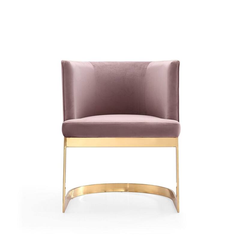 Aura Polished Brass Velvet Dining Chair