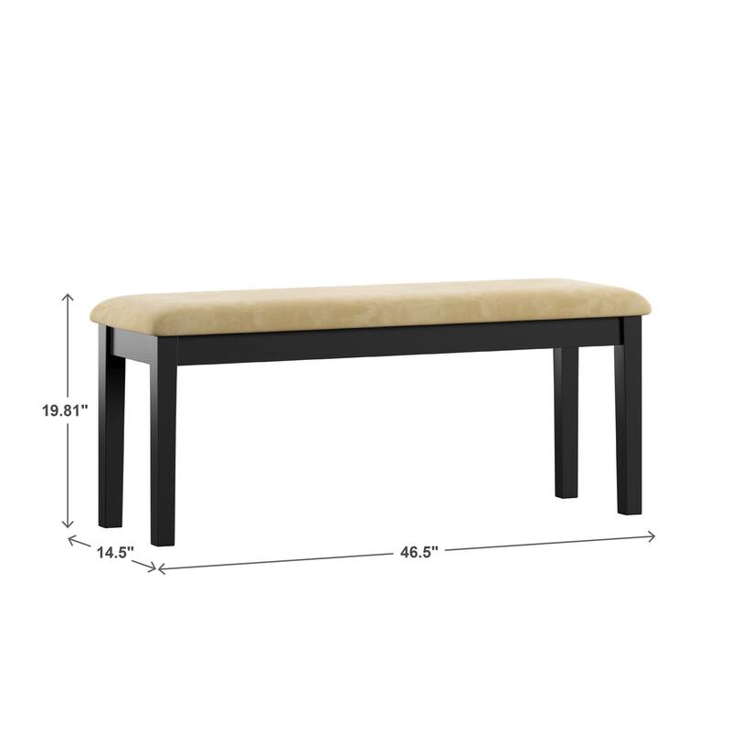 Wilmington Gold Microfiber Black Wood Base 48-inch Dining Bench by iNSPIRE Q Classic