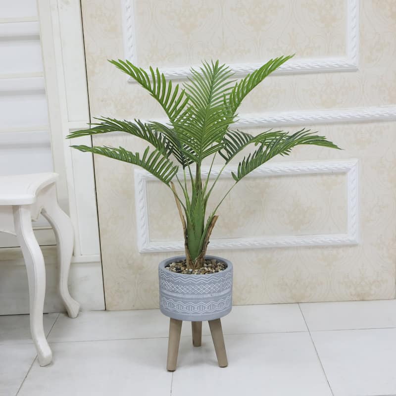 Mid-Century 10" Tribal Fiberglass planter
