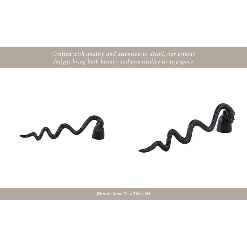Metal Aluminum Indoor Snake Candle Snuffer Glossy Finish - 2" Black - 11" x 3" x 2"