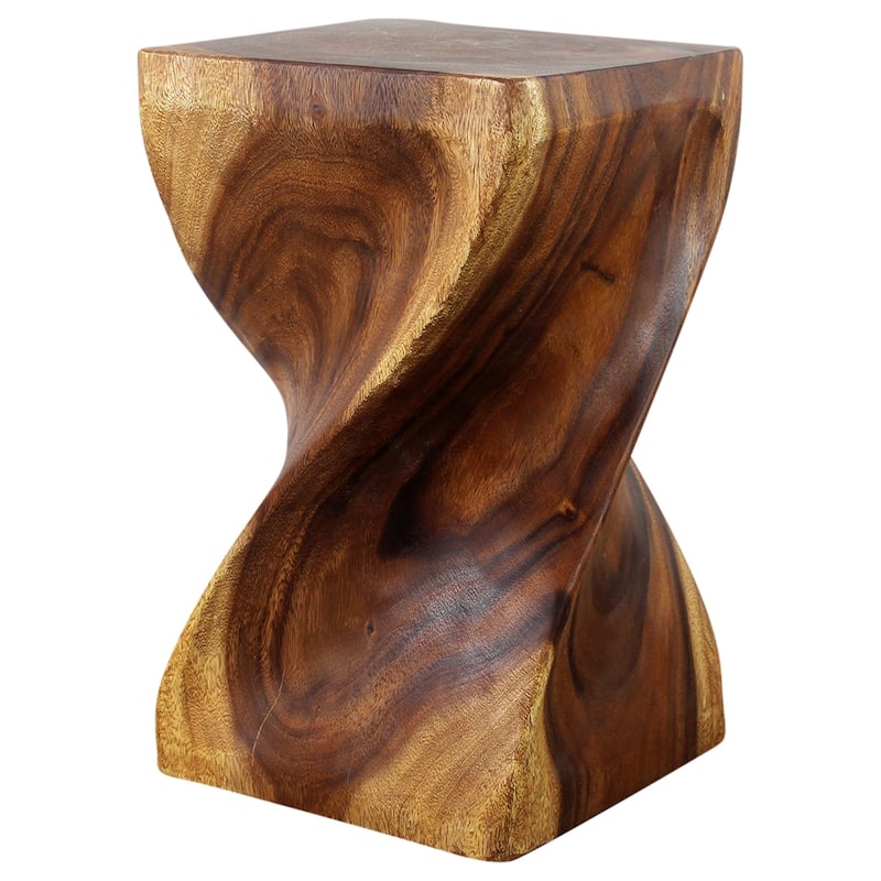 Haussmann® Big Twist Wood Stool Table 12 in SQ x 20 in H Walnut Oil - 12" x 12" x 20"