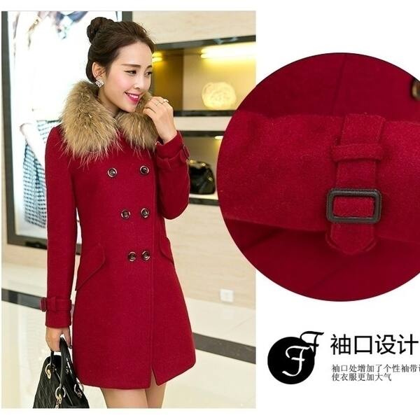 Shop Ladies Wool Coat New Autumn And Winter Fashion Slim Long Coat