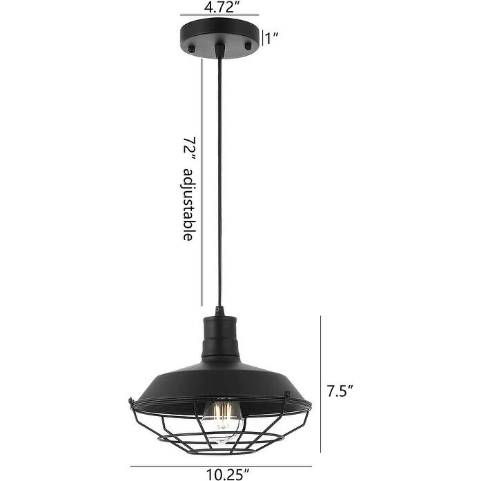 10.25" Metal Cage Pendant Light with 72" Height Adjustable Wire - N/A
