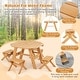 preview thumbnail 19 of 19, Costway Kids Wooden Table Set with Octagon Table 4 Stools & Removable - See Details