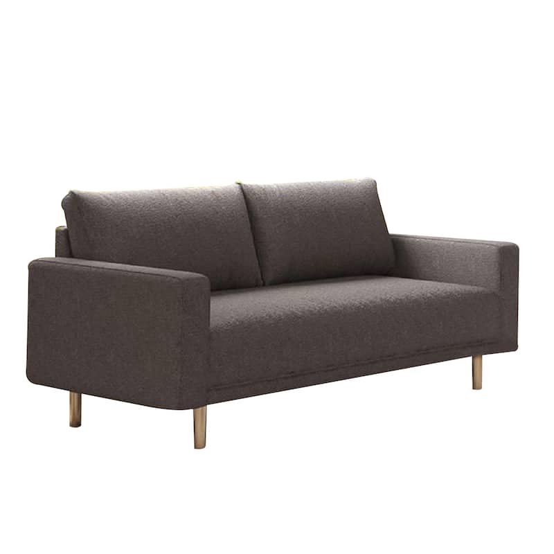Remy Loveseat, Charcoal Gray Boucle, Gold Solid Wood Frame, 63 Inch