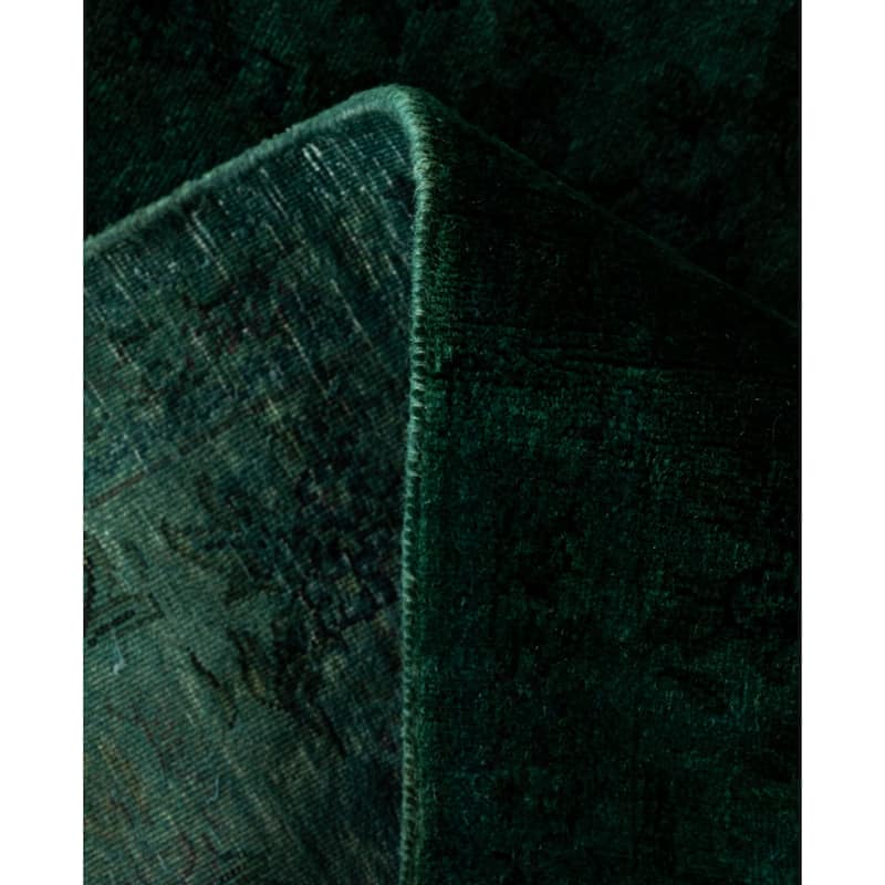 Overdyed One-of-a-Kind Hand-Knotted Area Rug - Green - 4' 7" x 7' 1"
