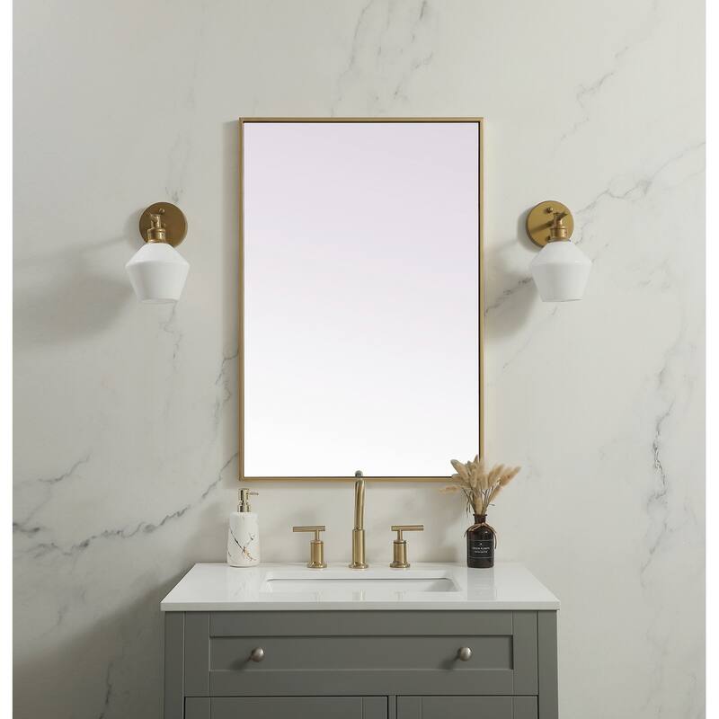 Indigo Home Metal Frame Rectangle Mirror 24x36 Inch